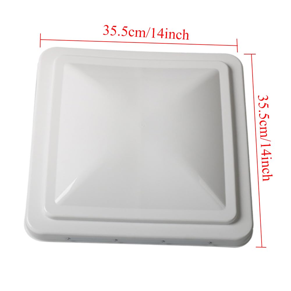 14 Inch White Impact-Resistant RV Roof Vent Lid Cover W2241