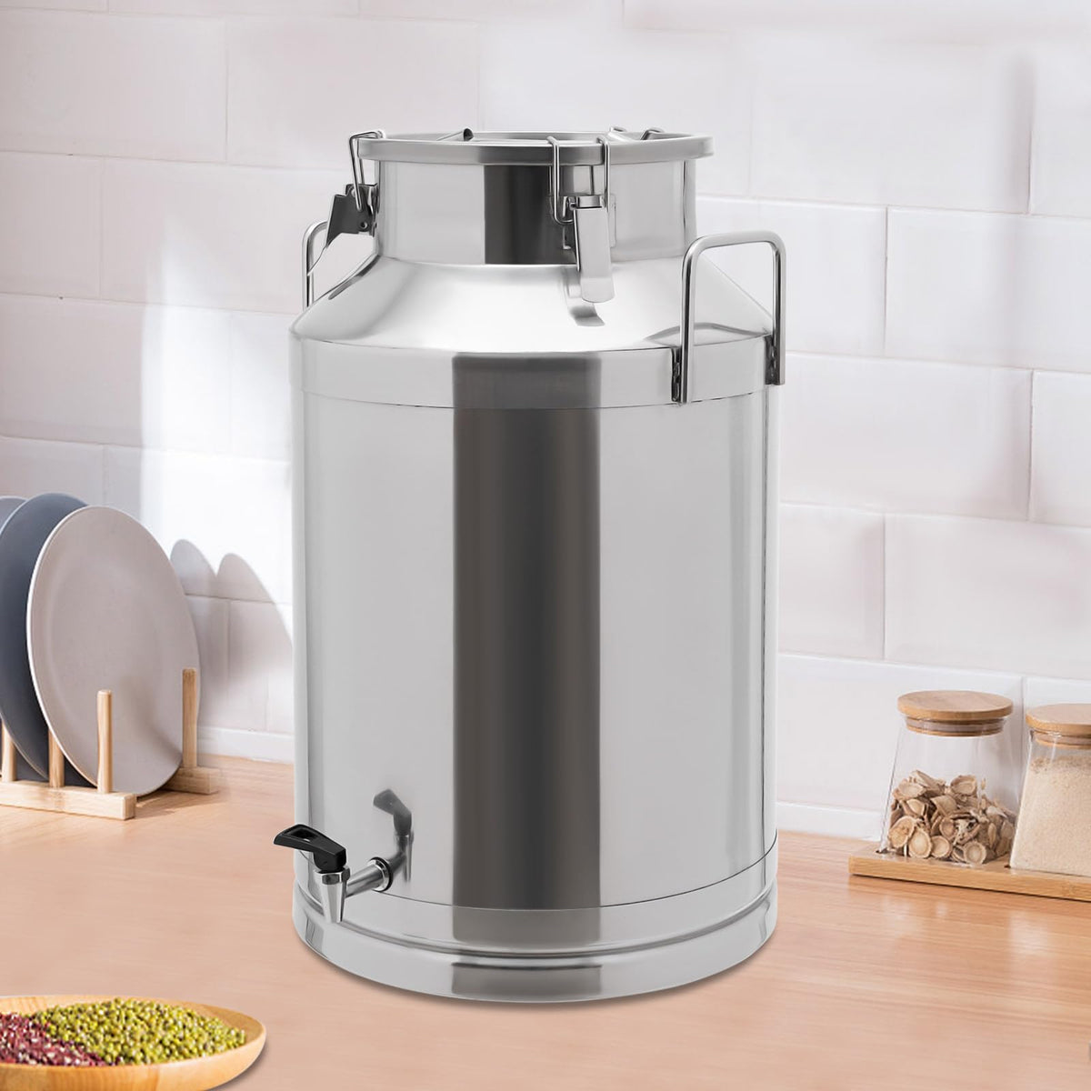 60L Milk Can with Faucet and Lid I42867