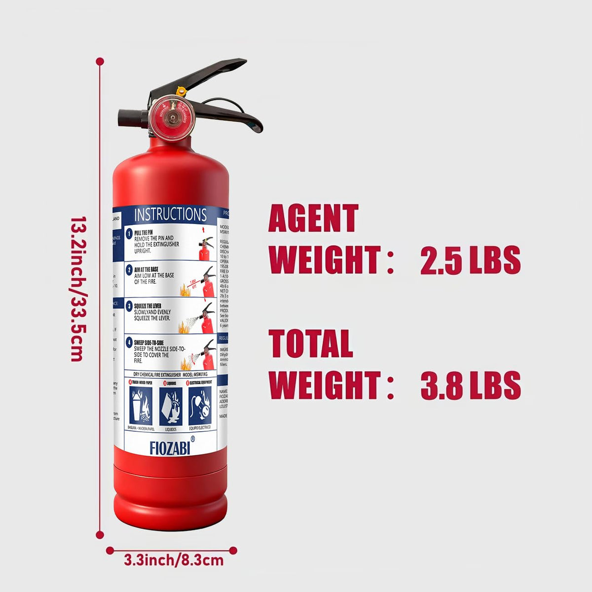 2.5 lb Dry Chemical Fire Extinguisher O344