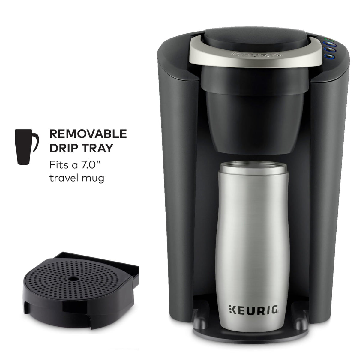 Black Single-Serve Coffee Maker with 3 Brew Sizes M602982