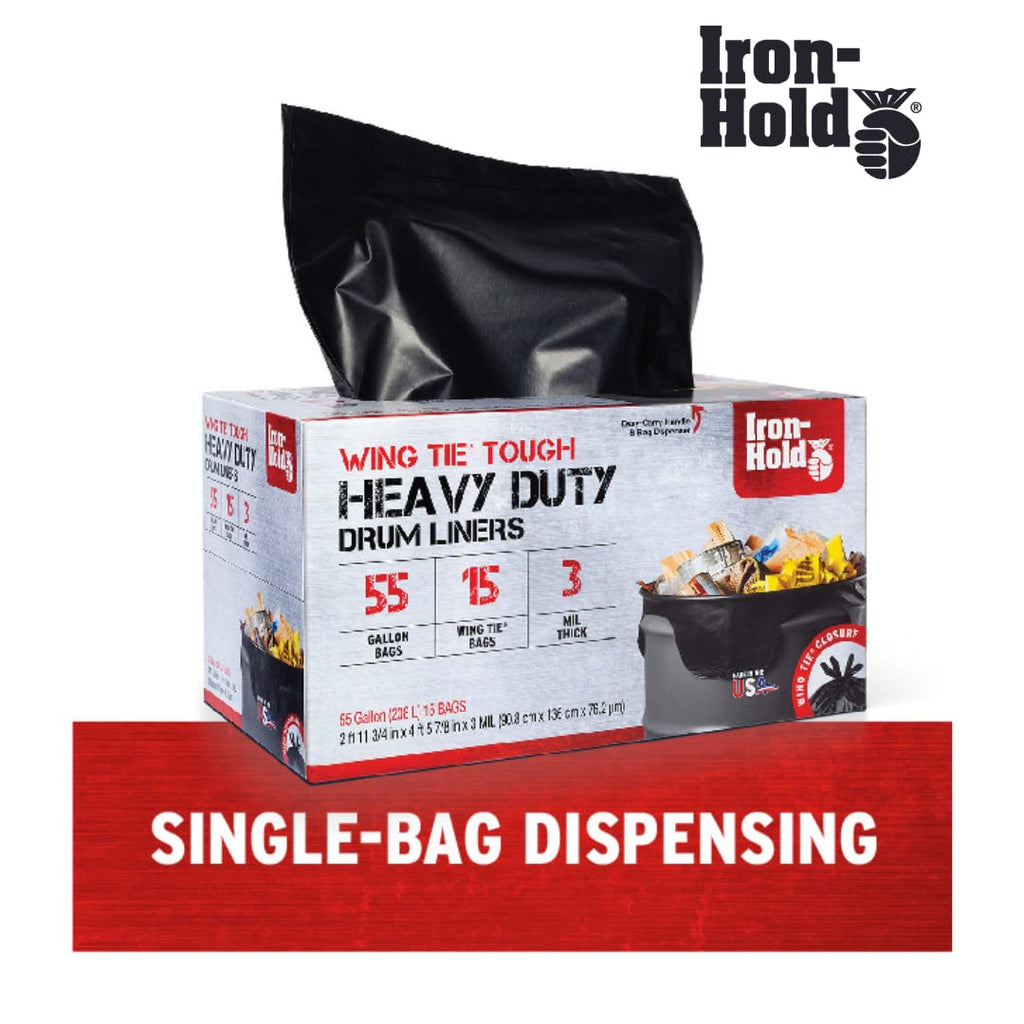 45 Gallon 18 Bags Black Heavy Duty Trash Bags J461