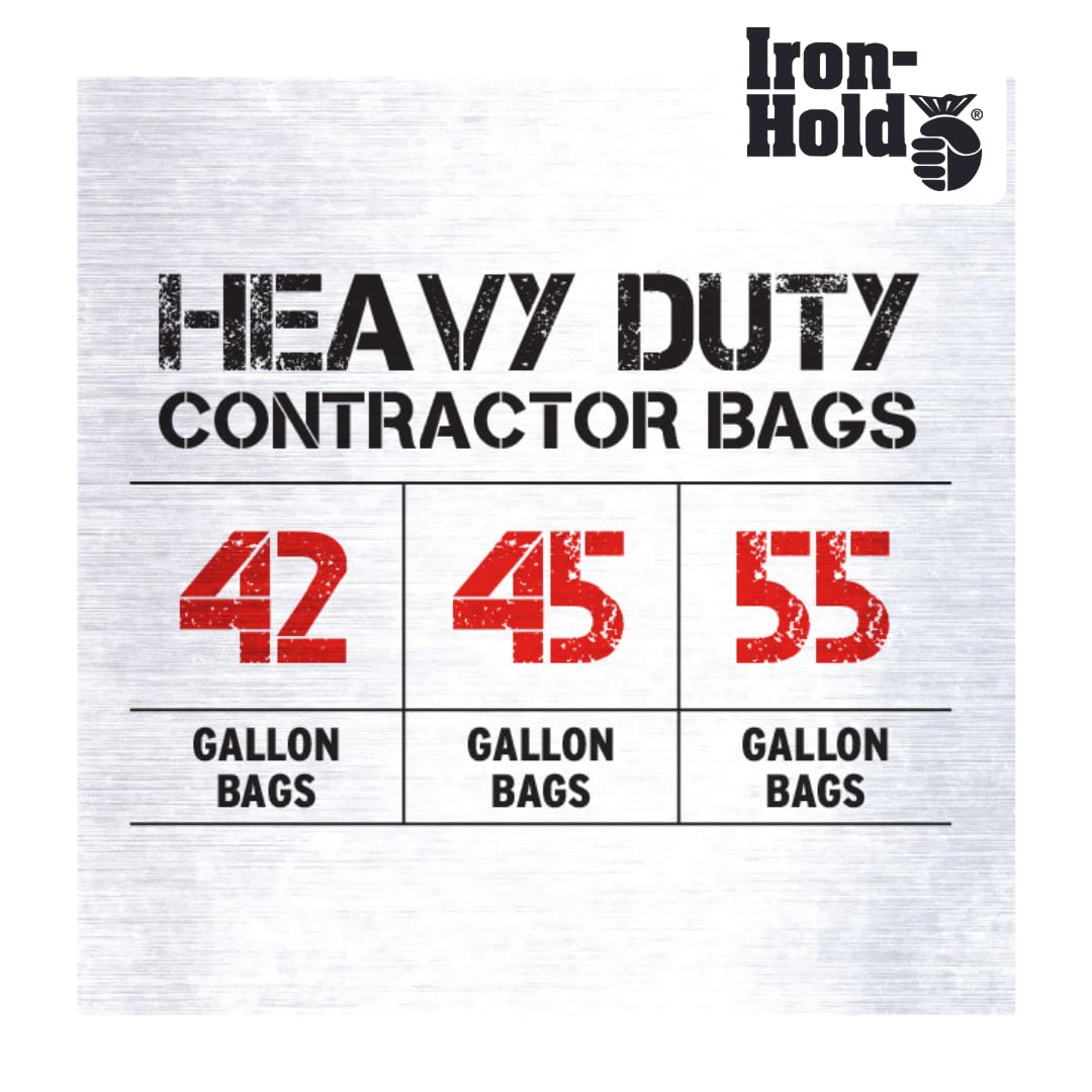 45 Gallon 18 Bags Black Heavy Duty Trash Bags J461