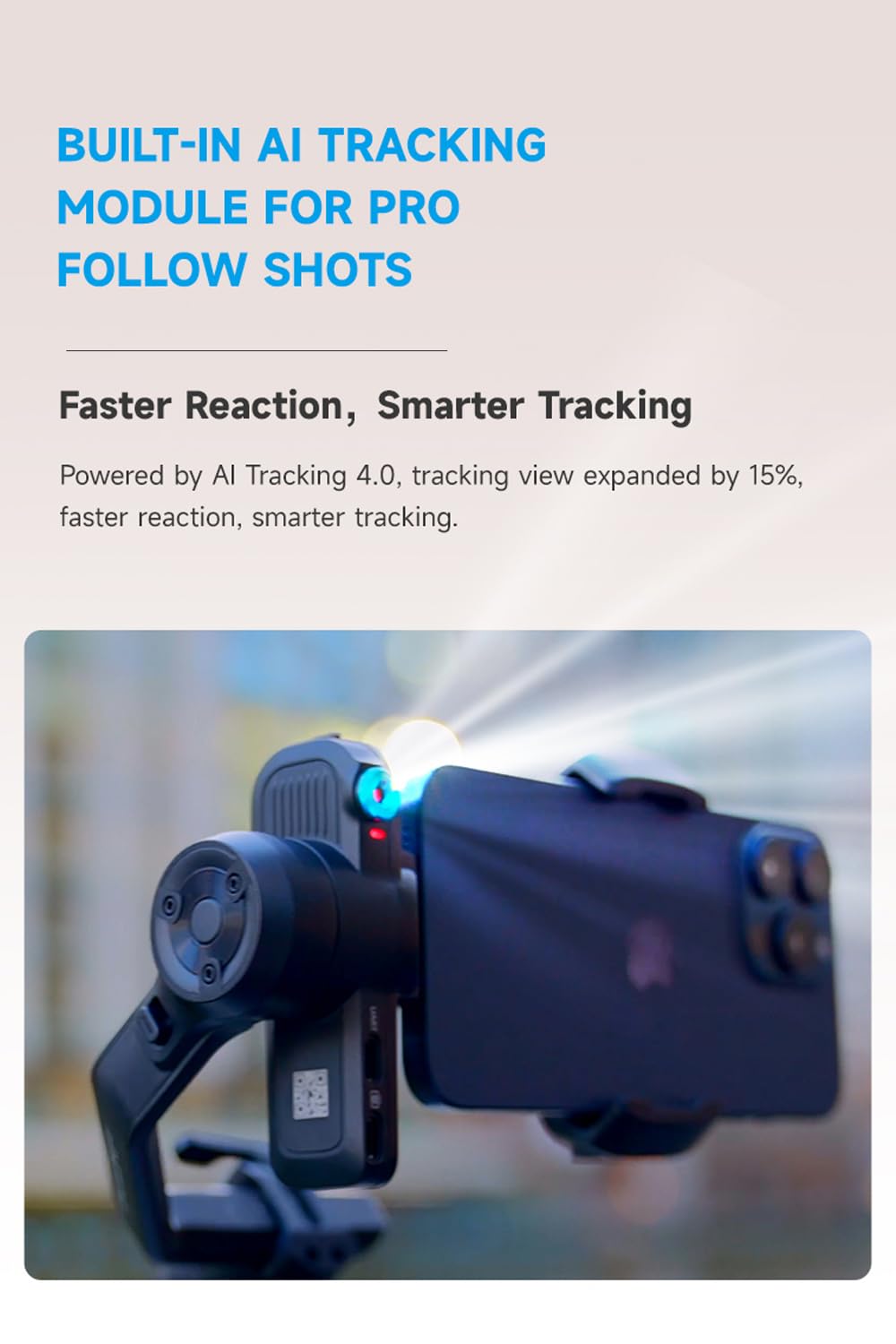 3-Axis Phone Gimbal Stabilizer with Integrated Grip D836