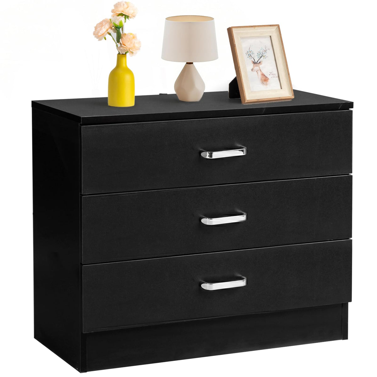 Black 3 Drawer Dresser S1534