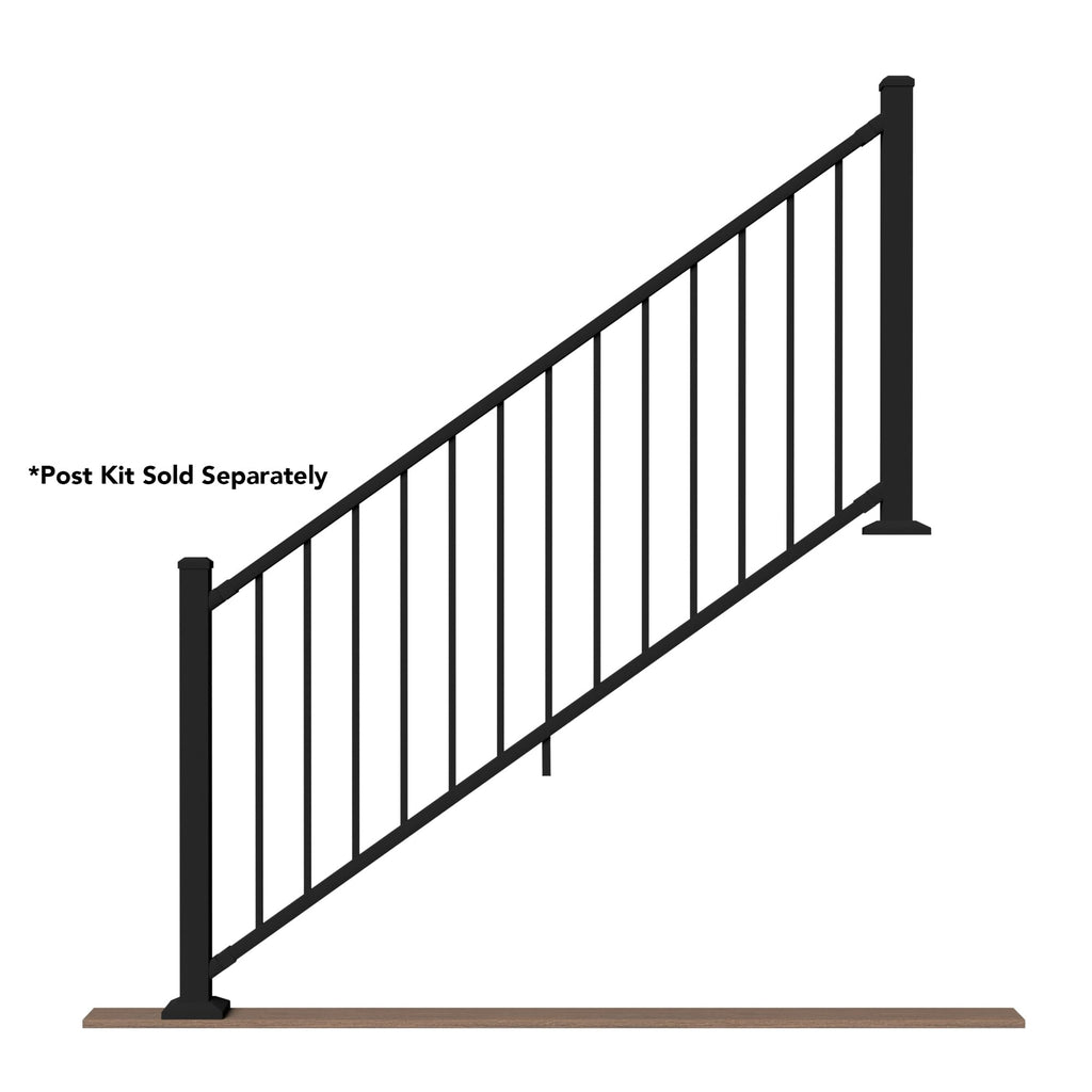 6 ft. x 36 in. Textured Black Aluminum Stair Rail Kit S17159