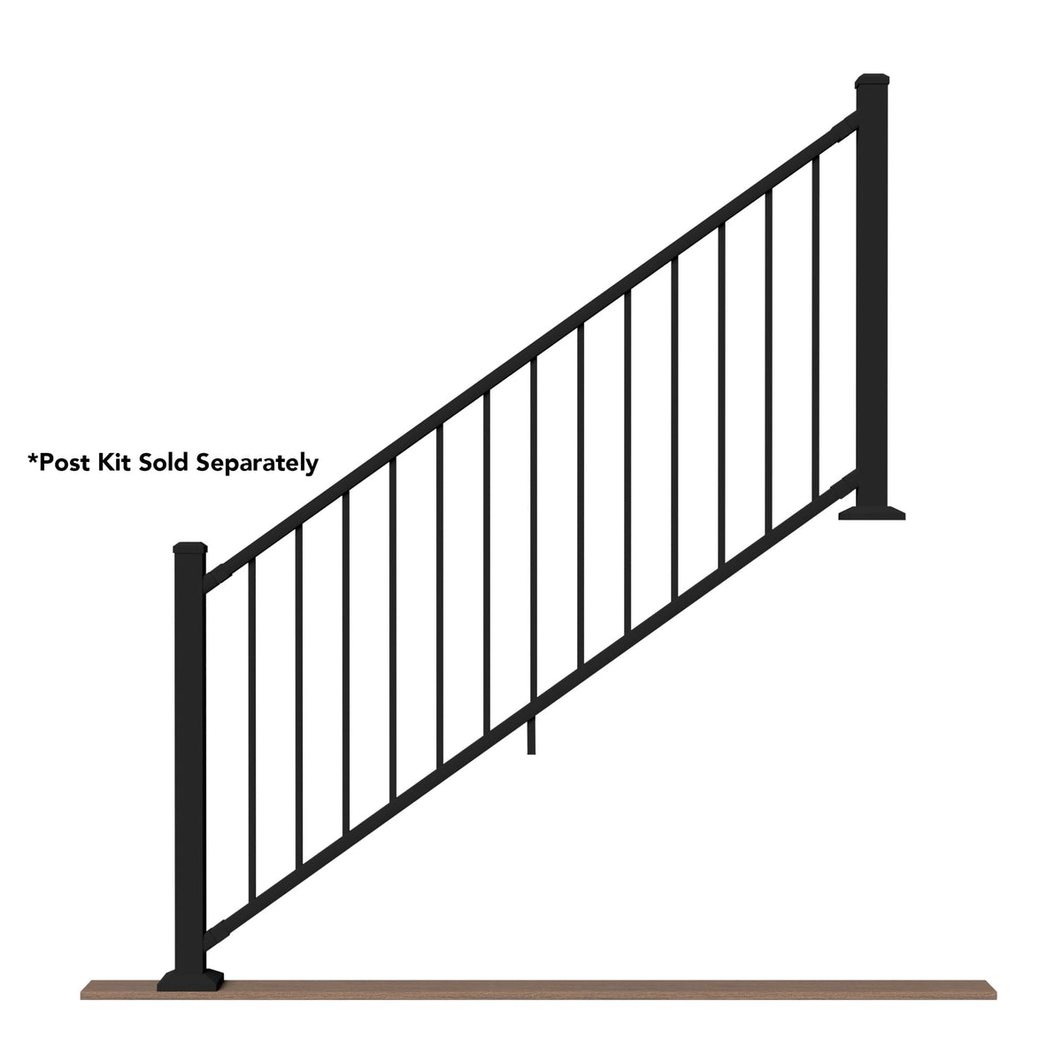 6 ft. x 36 in. Textured Black Aluminum Stair Rail Kit S17159