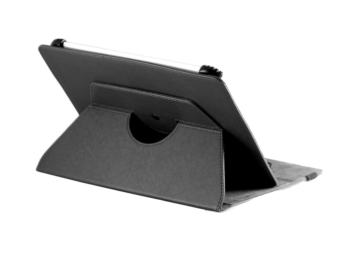 Black Faux Leather Hard Case Cover with 360 Rotational Stand Z183420