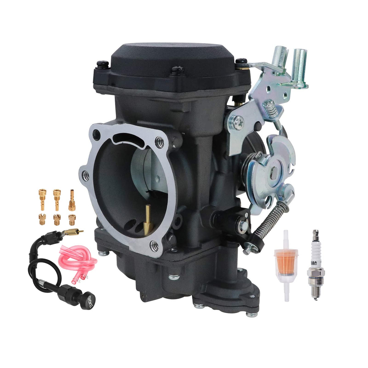40mm Carburetor & Choke Cable with Spark Plug Fuel Filter Jets X393094