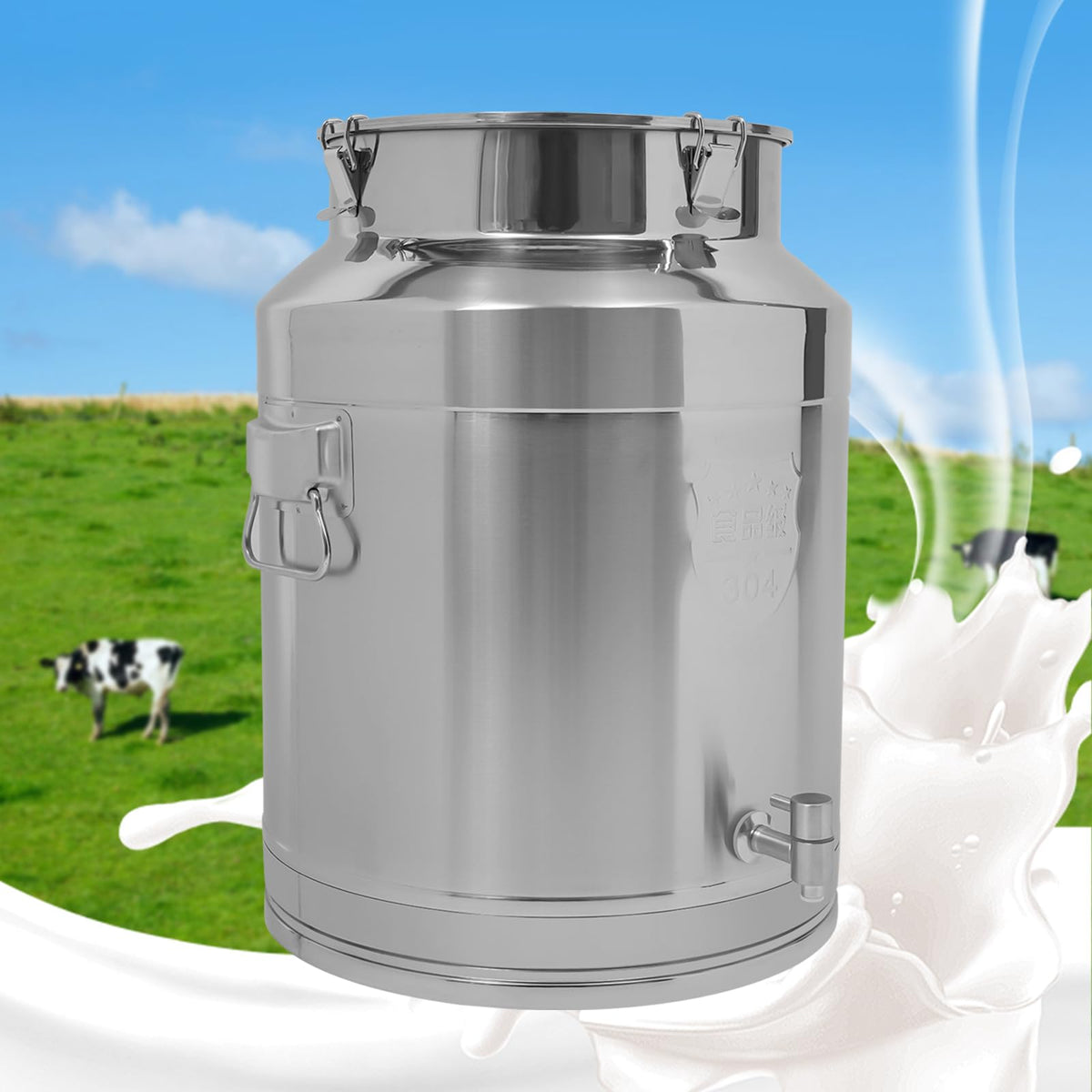 304 Stainless Steel Milk Can with Spigot Q97768