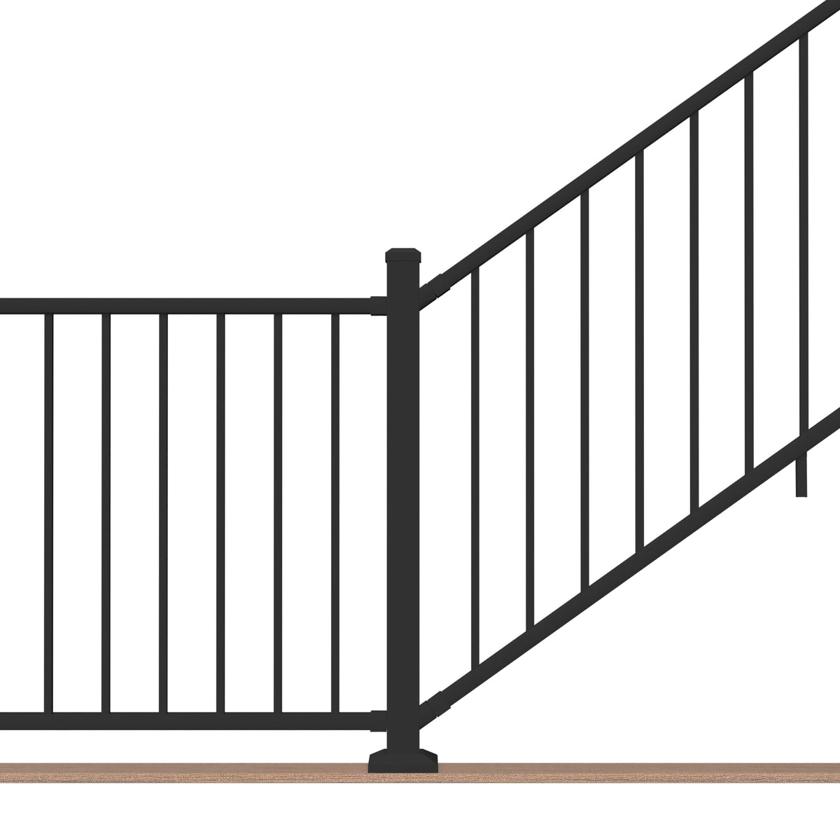 6 ft. x 36 in. Textured Black Aluminum Stair Rail Kit S17159