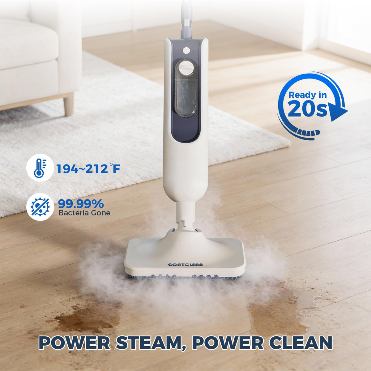 11-in-1 Dual-Mode Steam Mop, 13.5 Fl Oz Steam Cleaner A288634