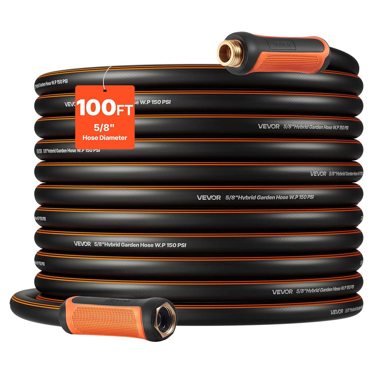 100 ft 5/8" Heavy Duty 4-Layer Rubber Garden Hose B412971