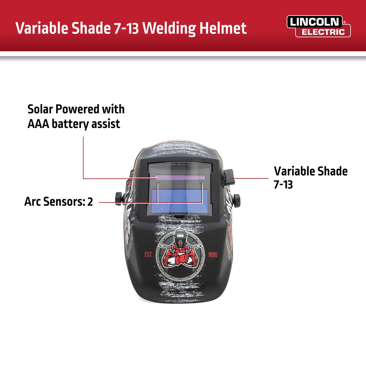 Auto Darkening Welding Helmet Shade 7-13 R120