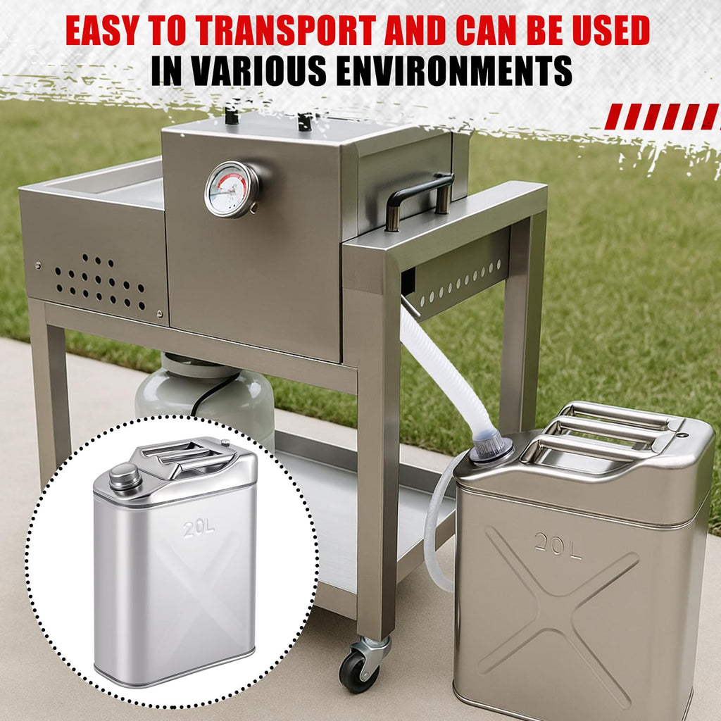 2 Pcs 5 Gallon Stainless Cooking Oil Storage Can with Lid Y5392