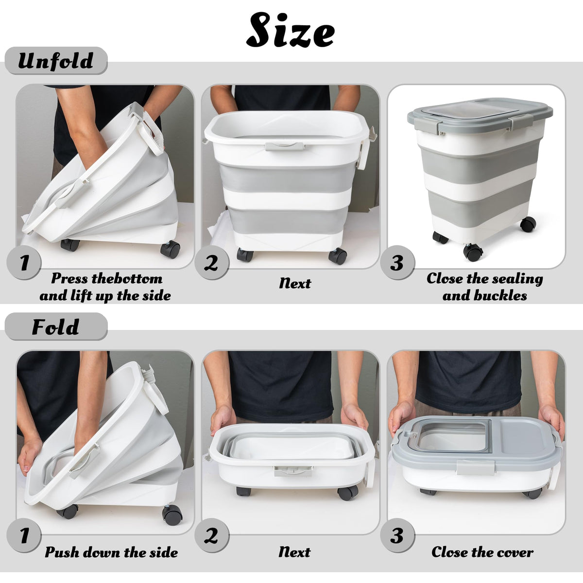 Collapsible Airtight Pet Food Storage Container with Scoop S65143