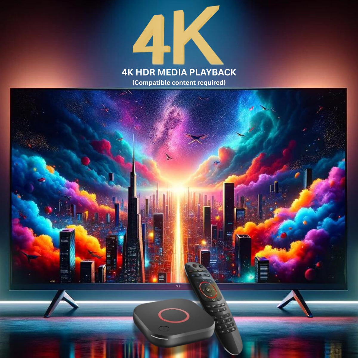 4K HDR TV Streaming Device with 1GB DDR4 RAM 4GB Flash Memory Dual-Band WiFi N155840