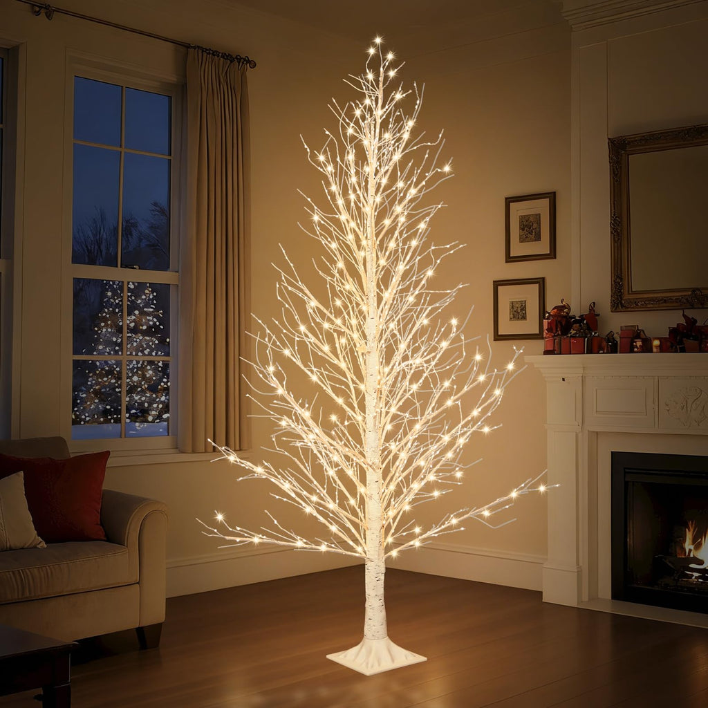 6FT LED Lighted Birch Tree with Timer IP44 Waterproof A15477