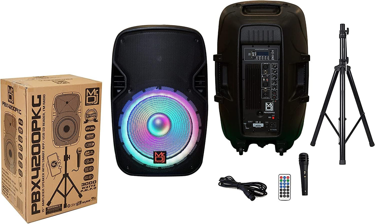 15" 2-Way Powered Bluetooth Karaoke Speaker with Speaker Stand I278