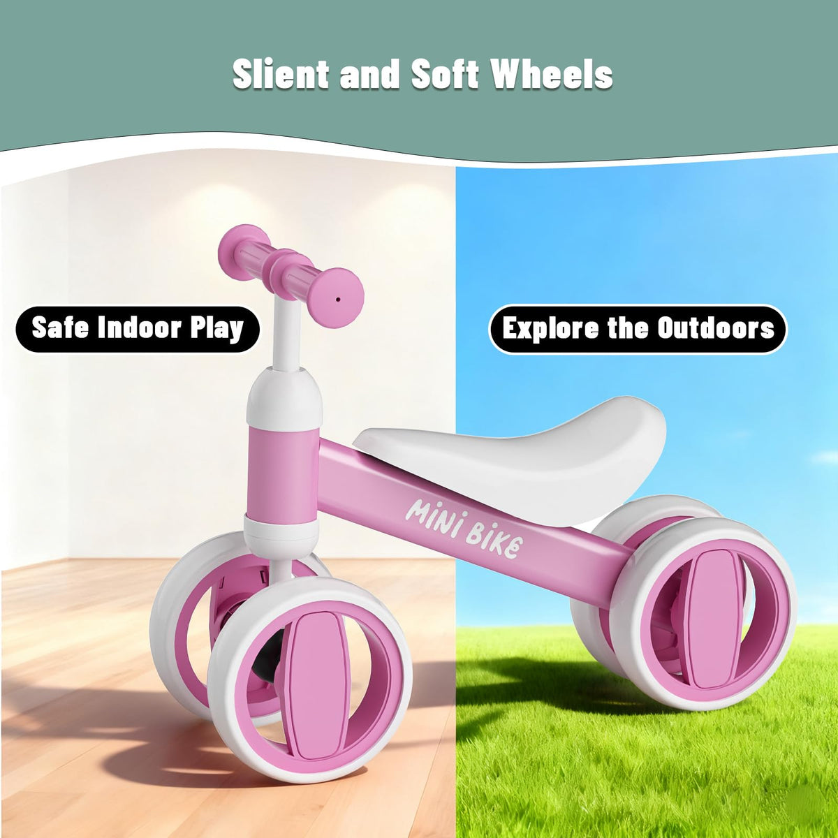 Balance Bike 4 Silent Wheels Soft Seat X34310