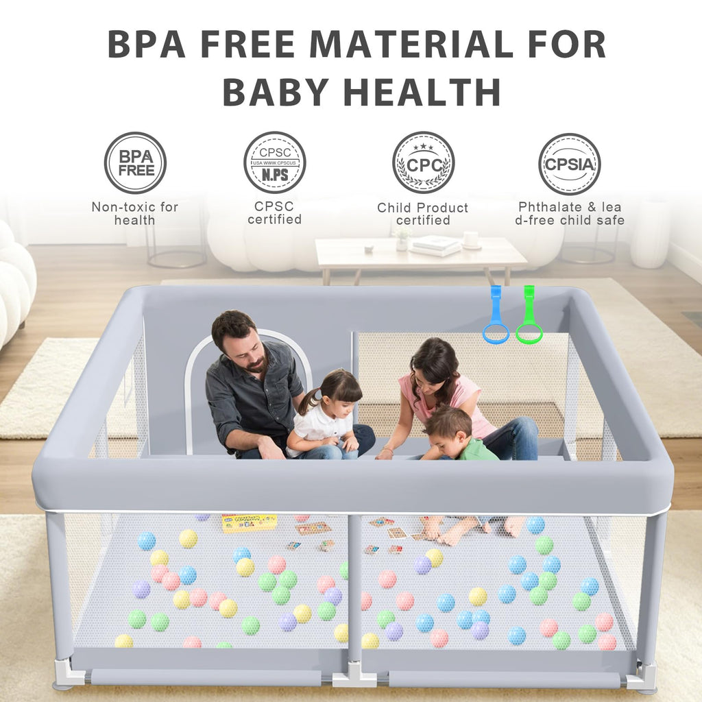 50 x 50 Inch Baby Playpen with Breathable Mesh Y37498