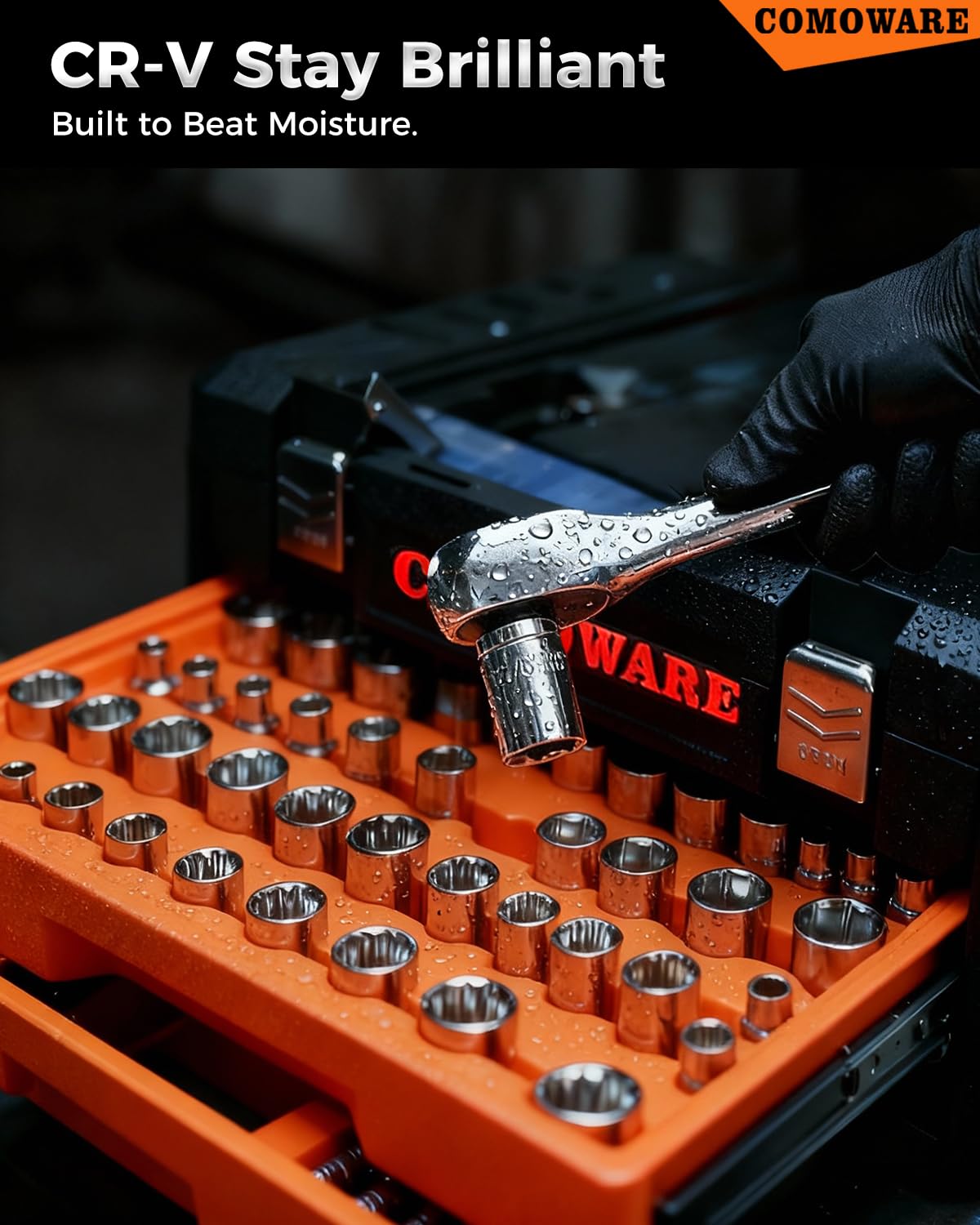 320-Piece Mechanic Tool Set with Case, 1/4" 3/8" 1/2" Drive SAE & Metric Socket Wrench Set, CR-V Steel X872711