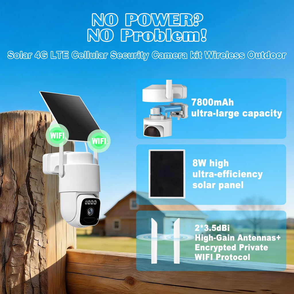 4G Solar Security Camera System with Base Station Y34389