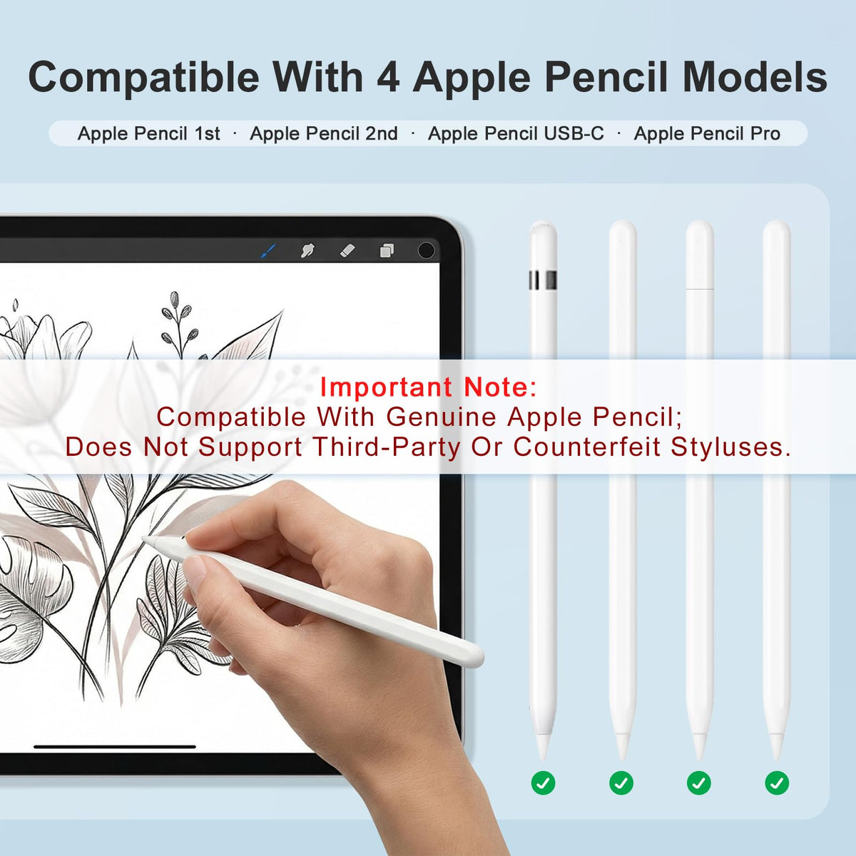 6 Pack White Pencil Tips for Apple Pencil B167605