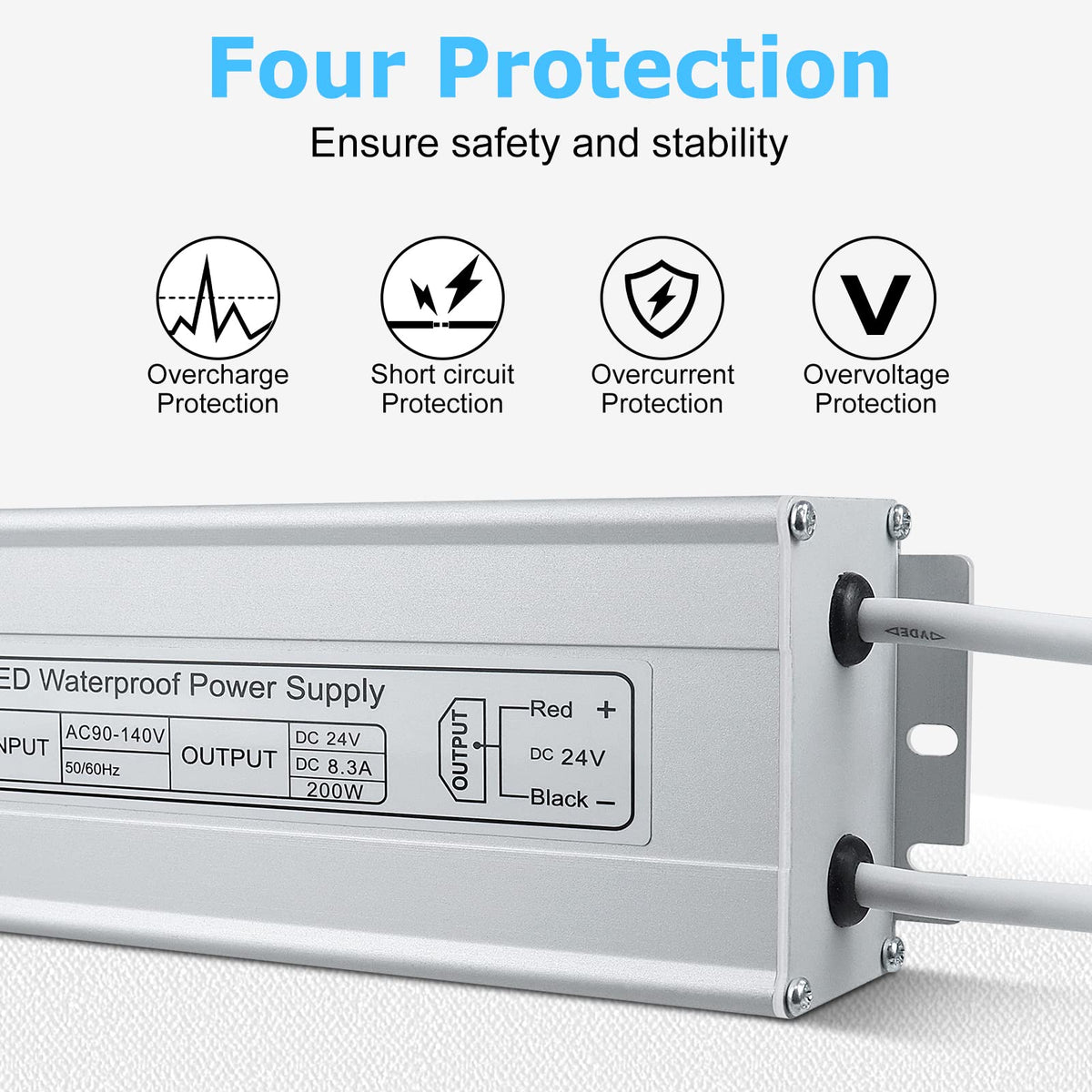 24V 200W IP67 Waterproof LED Power Supply P858