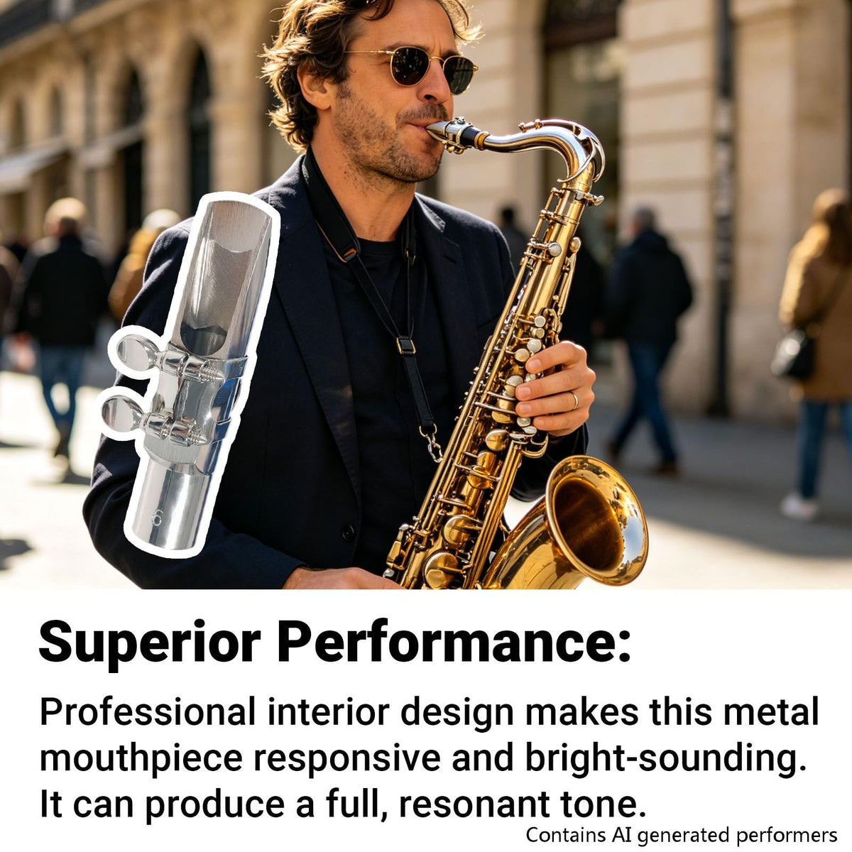 Silver Plated Alto Saxophone Mouthpiece V7658