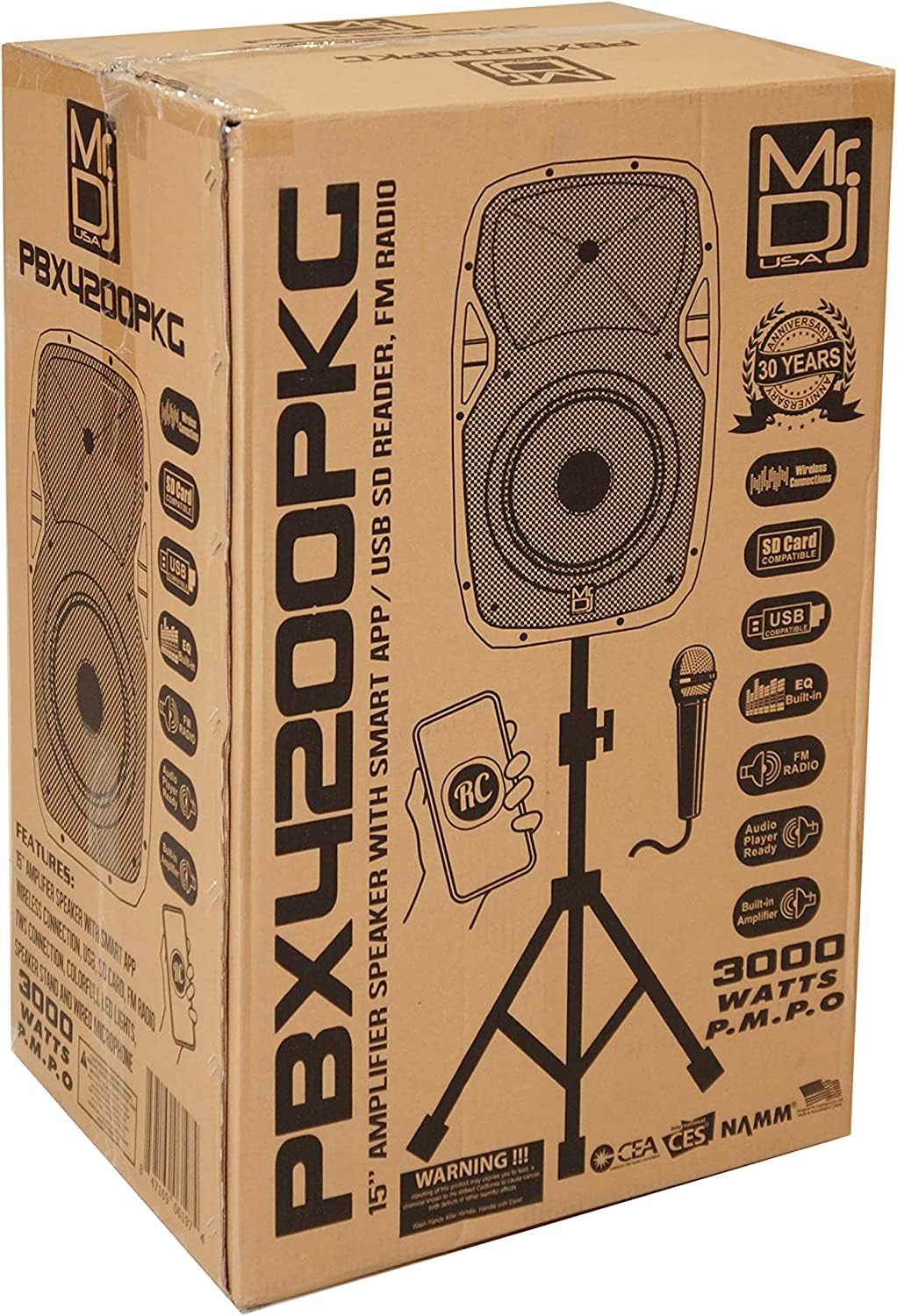 15" 2-Way Powered Bluetooth Karaoke Speaker with Speaker Stand I278