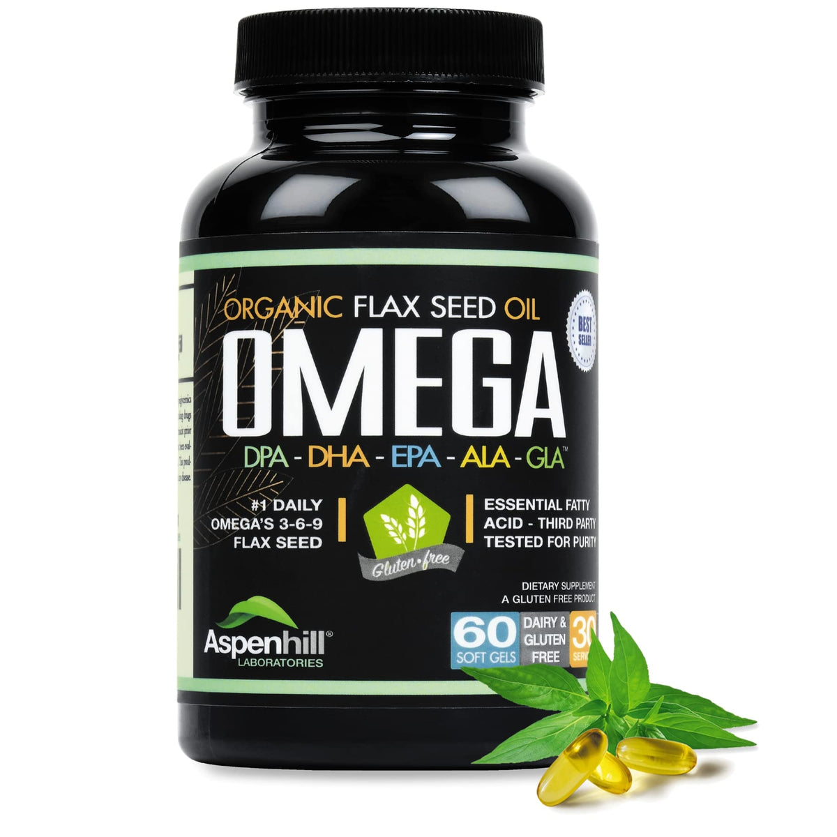 Wild Caught Omega 3 Fish Oil 2400 mg 60 SoftGels W3153