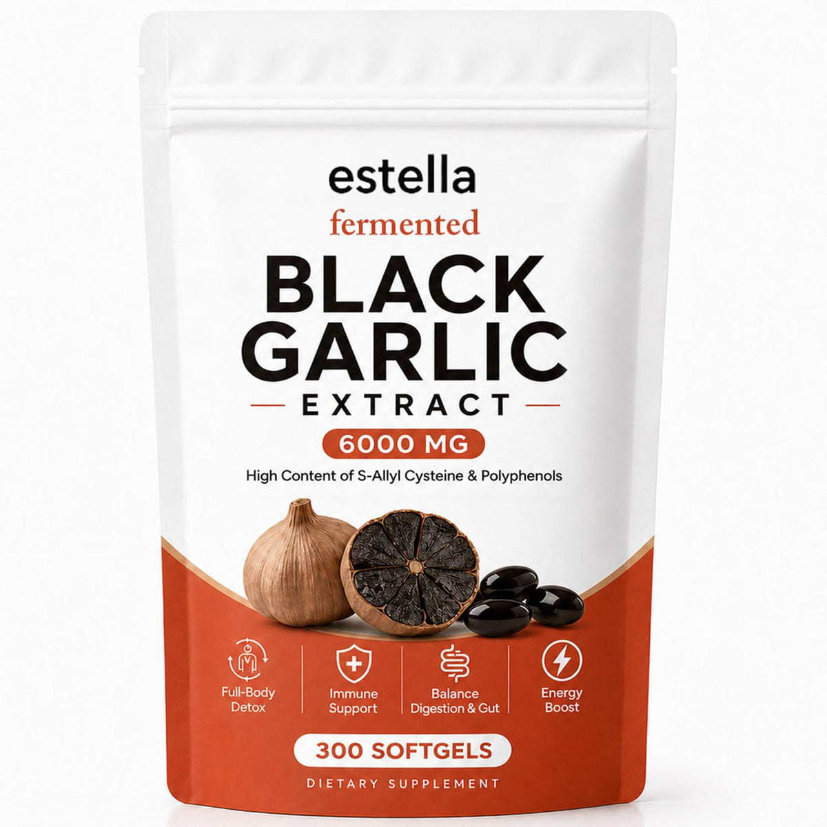 Fermented Black Garlic Extract Softgels, Vegan, Non-GMO, 300 Count T428980