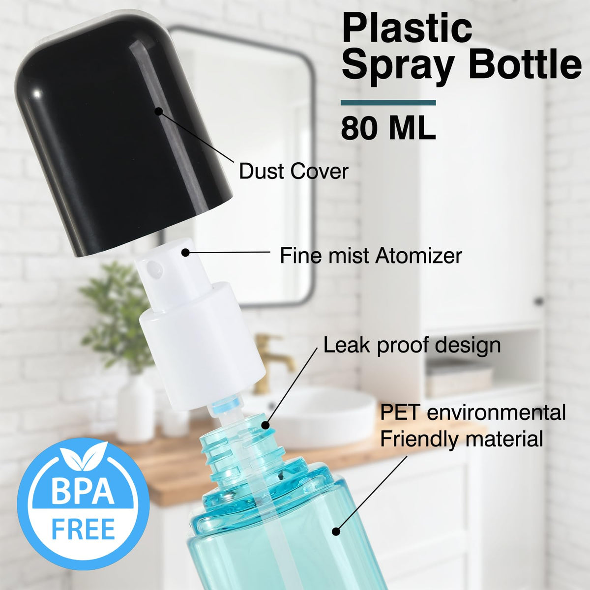 Fine Mist Spray Bottle 3 Pack 2.7oz I593