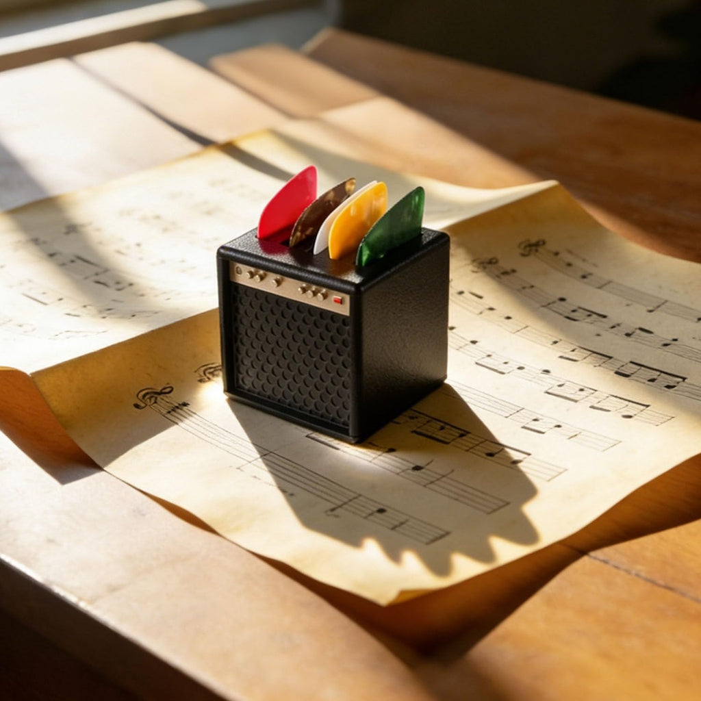 Guitar Picks Holder Box with 5 Guitar Picks A368063