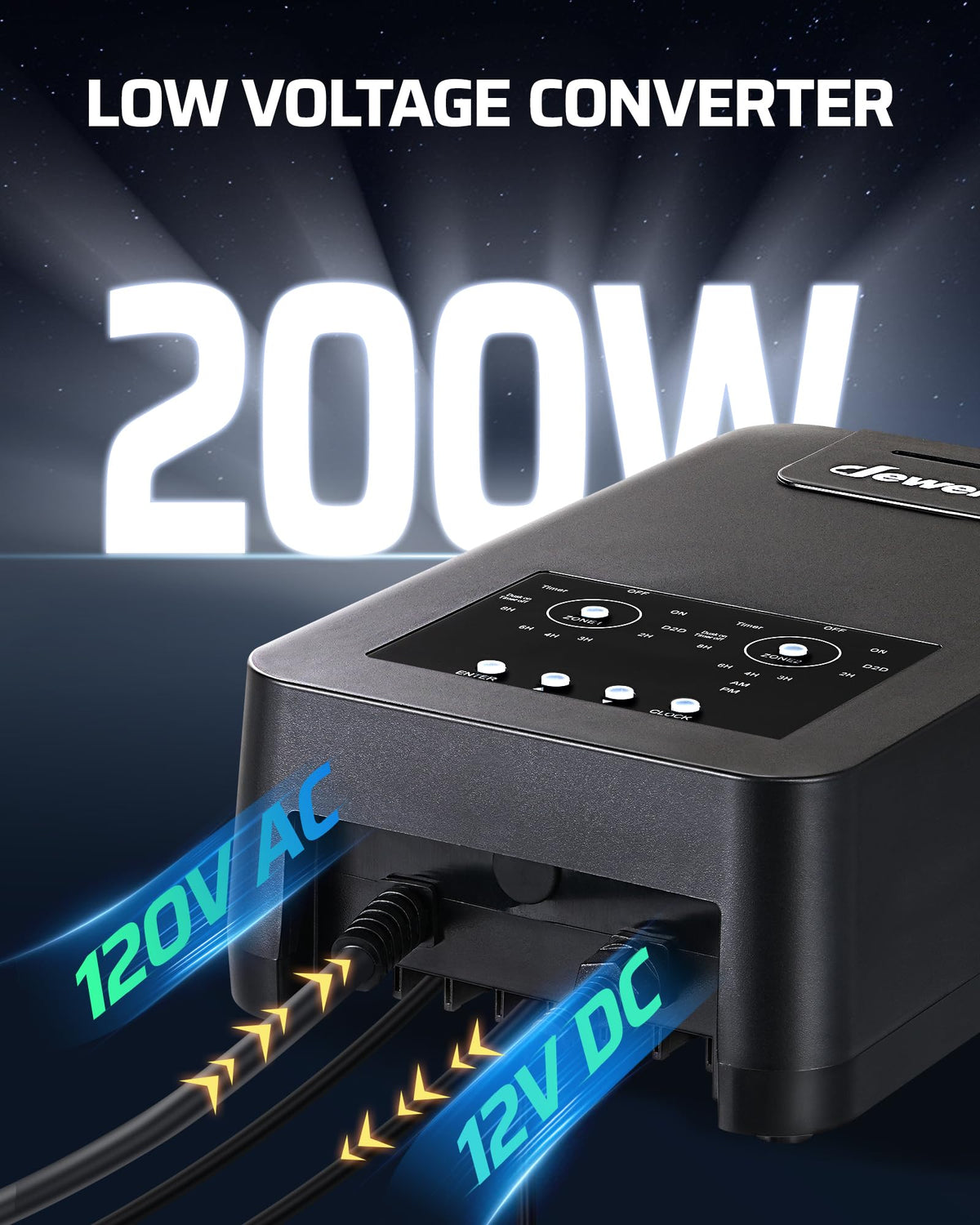200W Low Voltage Landscape Transformer with 2 Zones K930