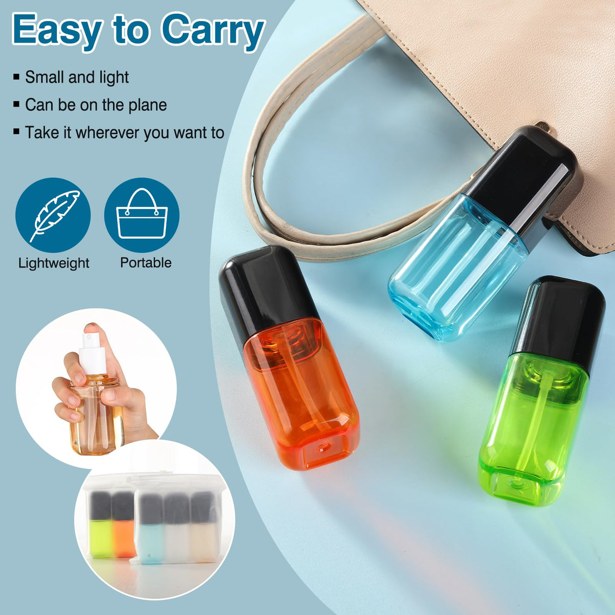 Fine Mist Spray Bottle 3 Pack 2.7oz I593