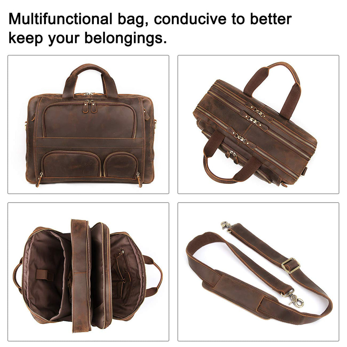 Genuine Leather Briefcase J879252