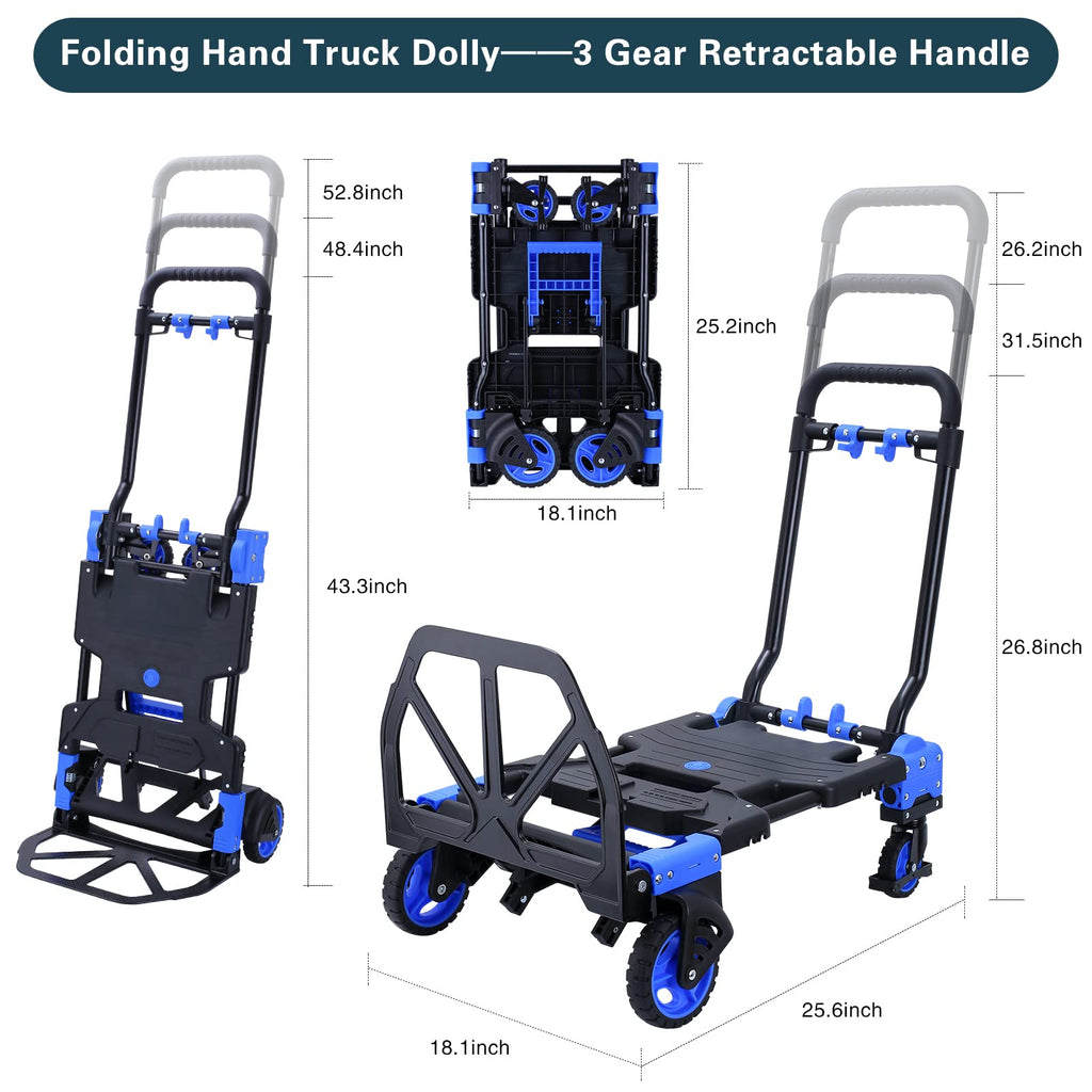 2-in-1 Foldable Hand Truck Dolly 330LB Capacity W4295