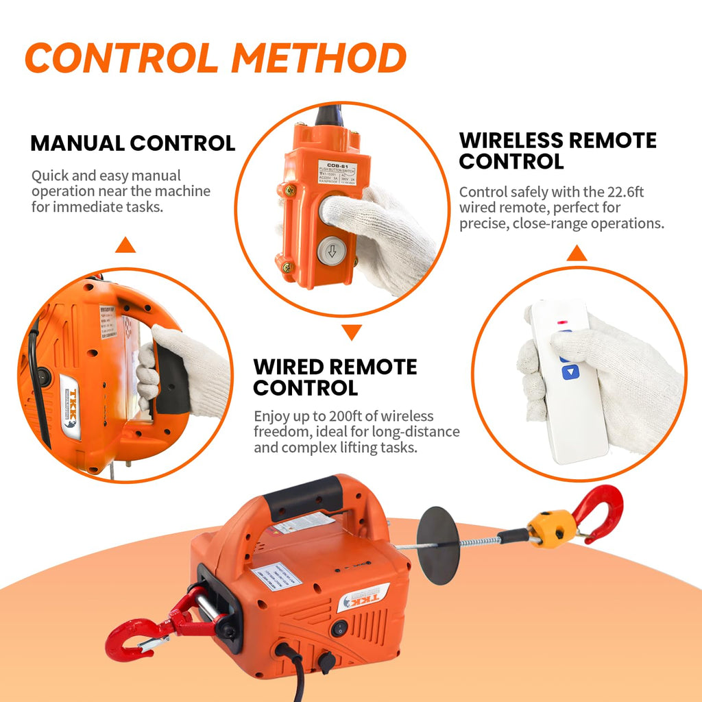 1500W 1100 lb Capacity Electric Hoist N5987