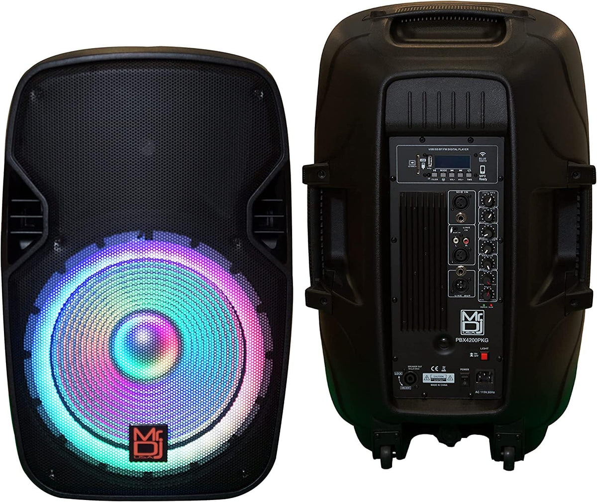 15" 2-Way Powered Bluetooth Karaoke Speaker with Speaker Stand I278