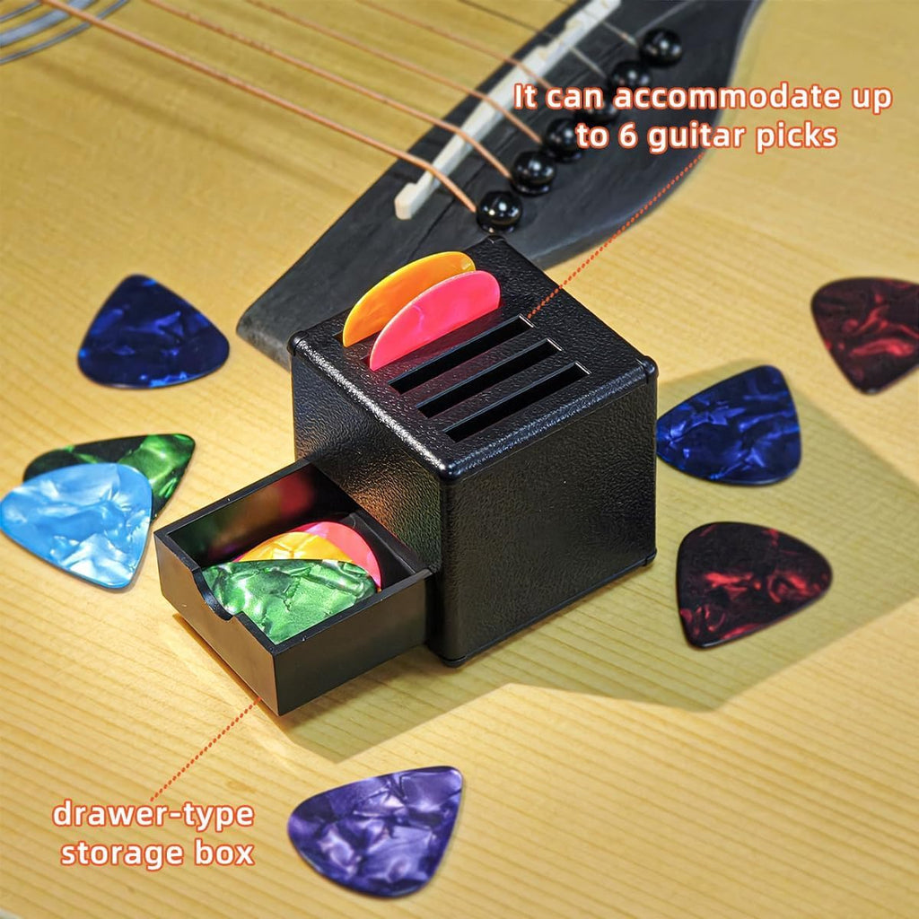 Guitar Picks Holder Box with 5 Guitar Picks A368063
