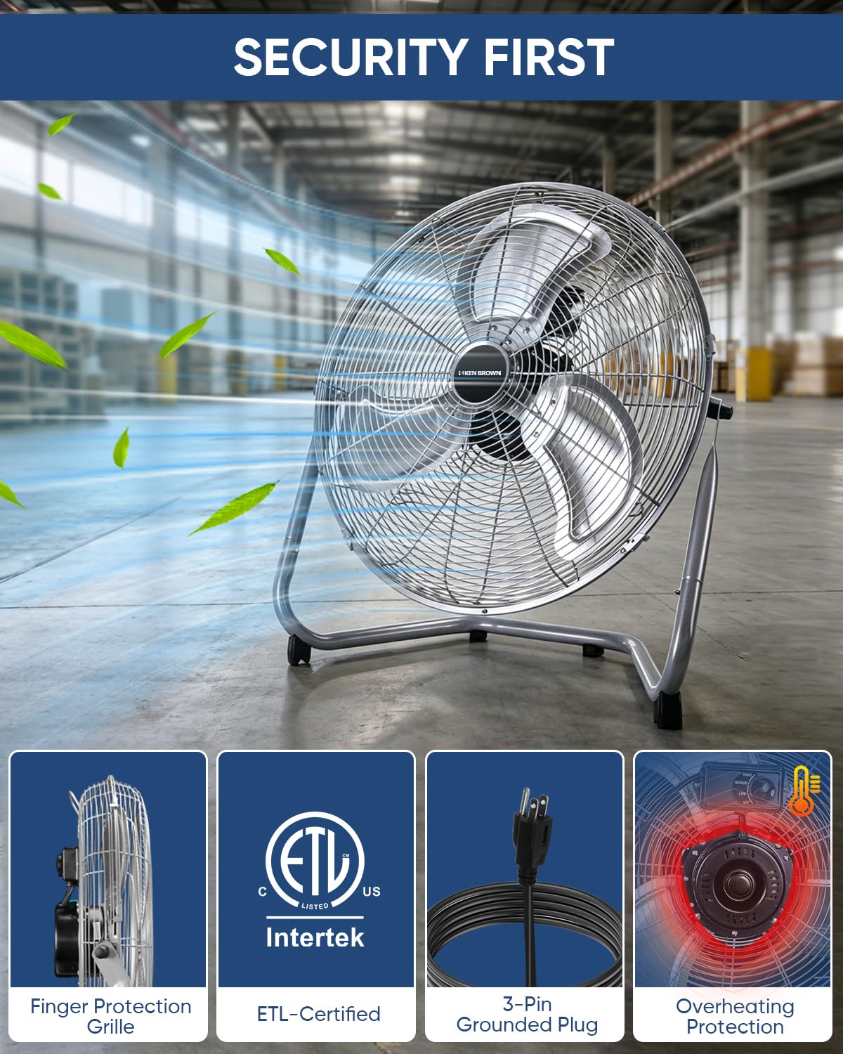 20 Inch 3 Speed Metal Industrial Fan K353