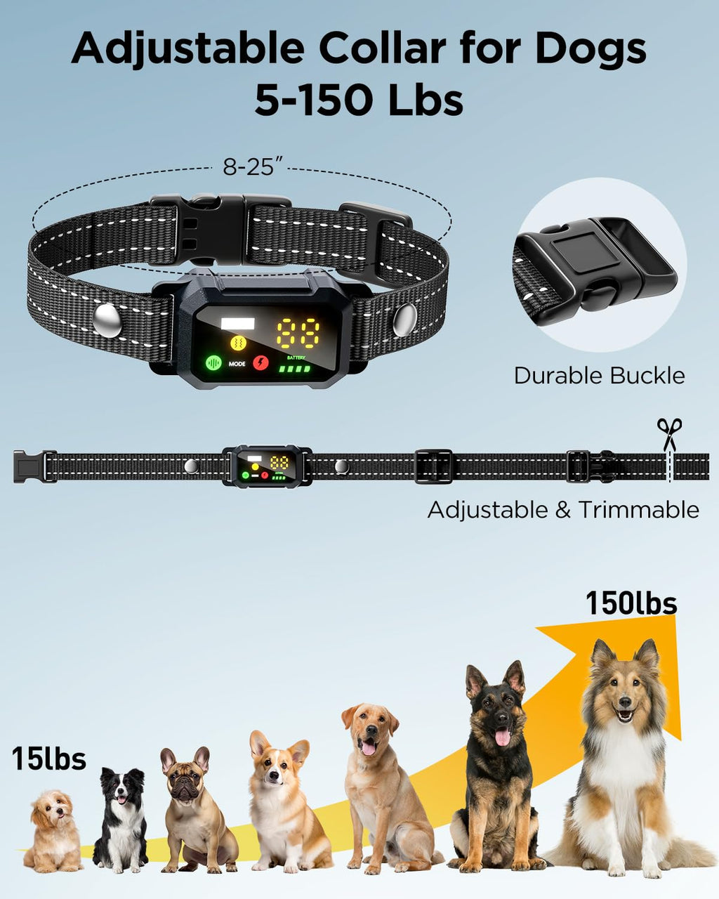 2 Dogs Dog Training Collar with Remote, 4 Training Modes, IP67 Waterproof X5238
