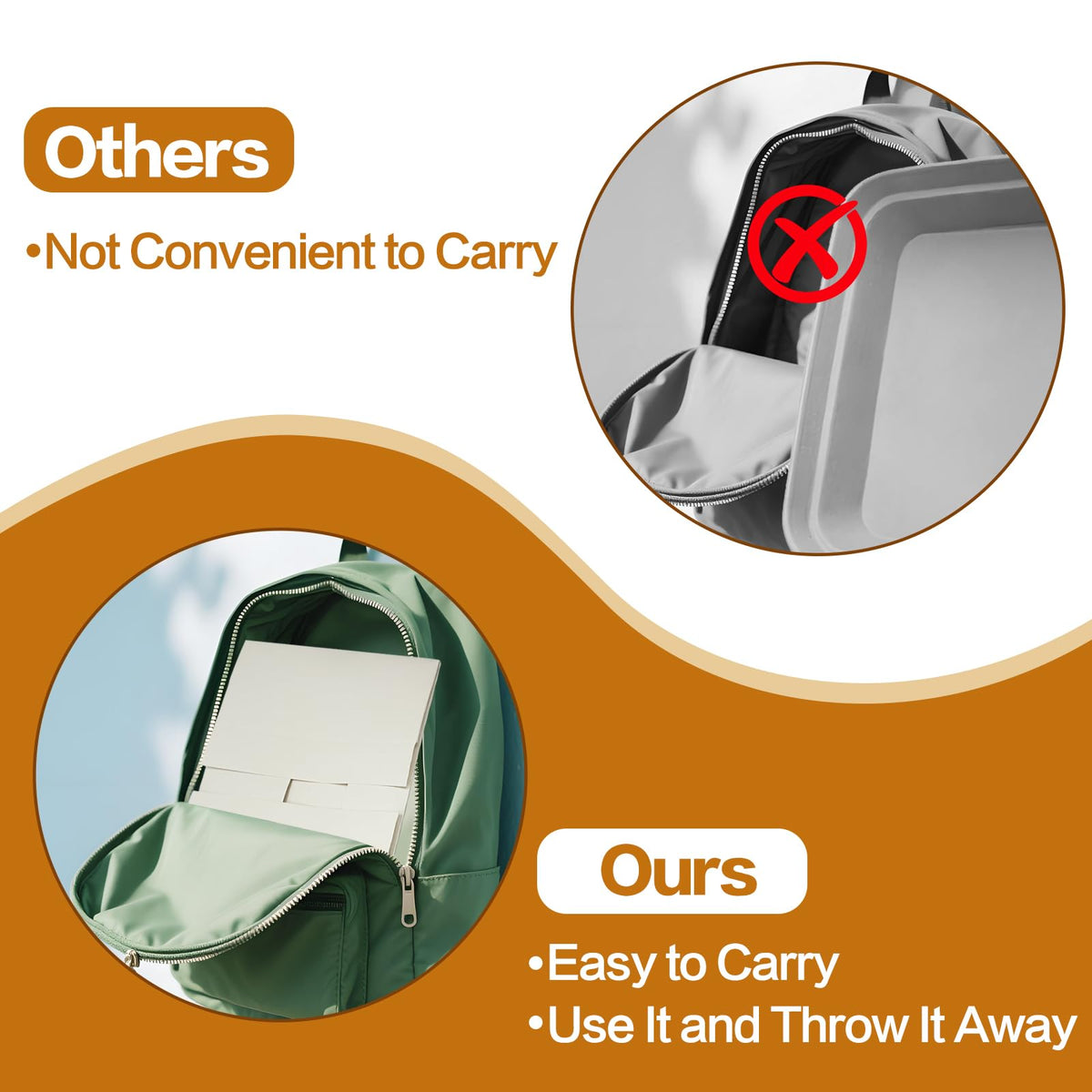 8 Pack White Foldable Disposable Litter Boxes with Scoop K8785