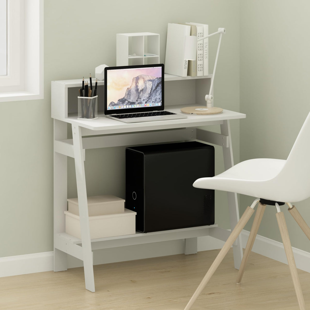 32-Inch Computer Desk with Hutch Shelf R166