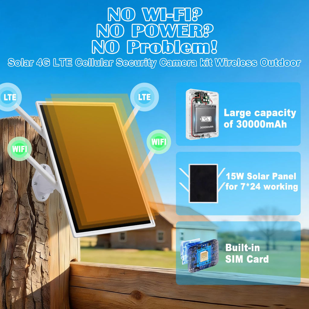 4G Solar Security Camera System with Base Station Y34389