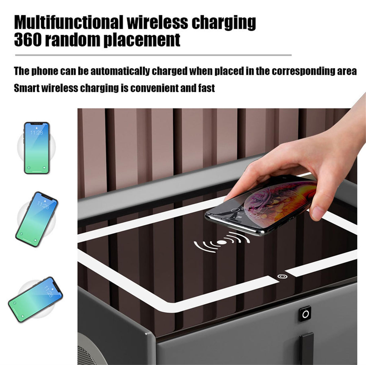Pink 3 Drawer Nightstand with Charging Station Z45097