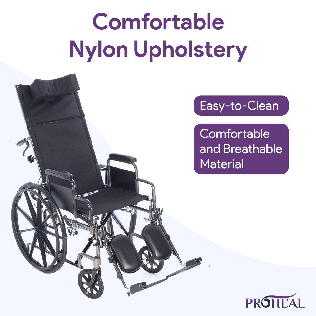 18” Reclining Wheelchair with Elevating Legrests S105513