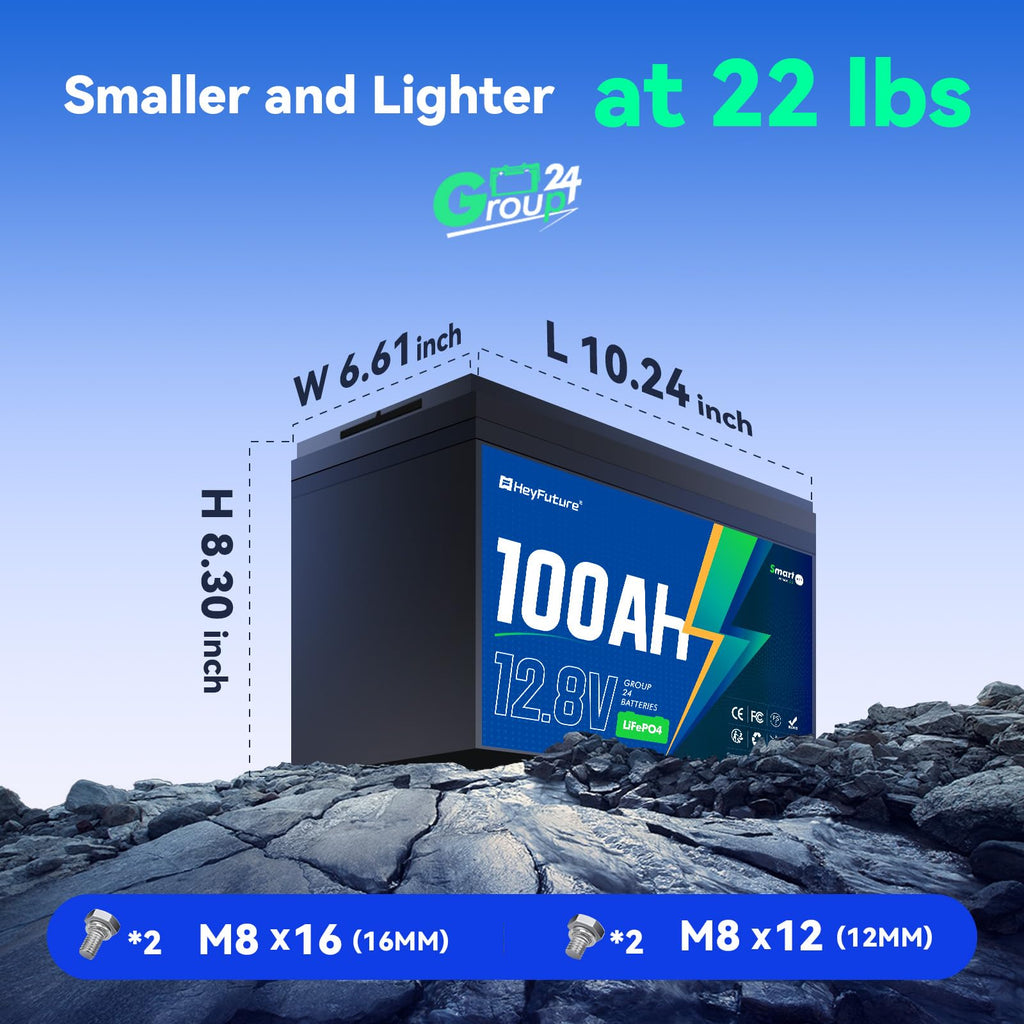 12V 100Ah LiFePO4 Battery 2 Pack H26870