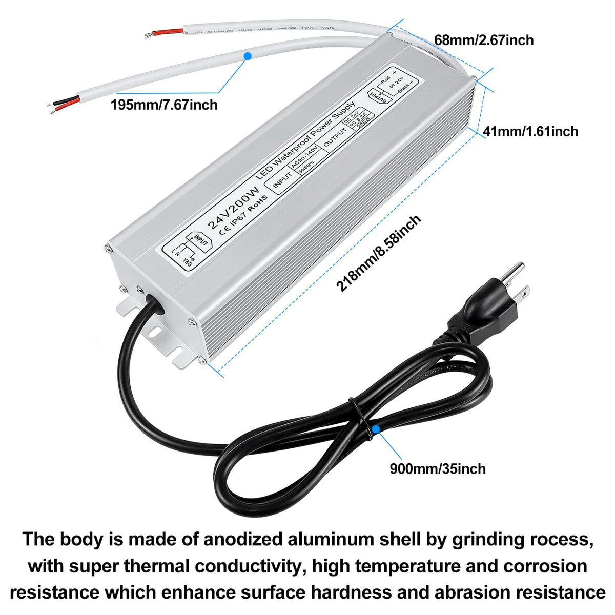 24V 200W IP67 Waterproof LED Power Supply P858